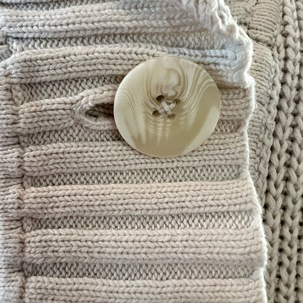Bass Cable Knit Cream Cardigan Medium - Picture 6 of 14